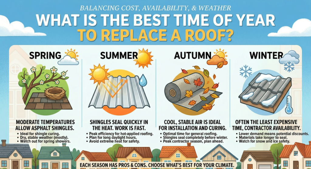 Best time of year to replace a roof