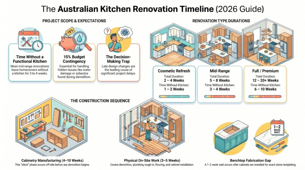 How Long Does a Kitchen Renovation Take in Australia (2026 Guide)