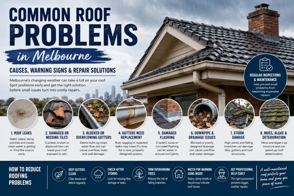 Common Roof Problems in Melbourne: Causes, Warning Signs & Repair Solutions